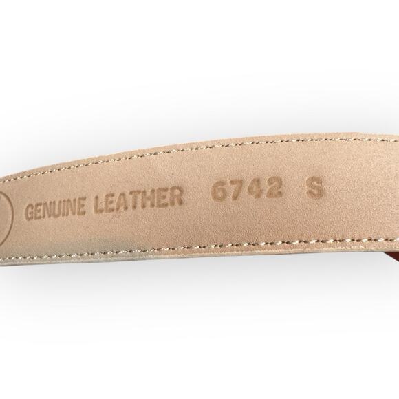 Vintage Ivory and Gold Genuine Leather Belt Size Small - Picture 9 of 10